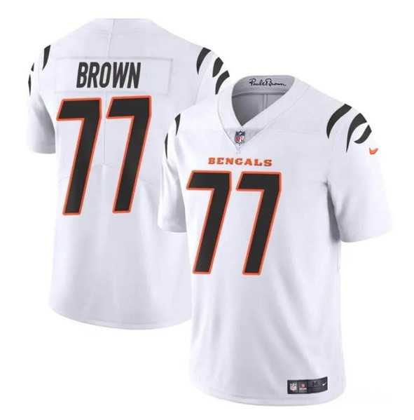 Men & Women & Youth Cincinnati Bengals #77 Trent Brown White Vapor Untouchable Limited Stitched Jersey